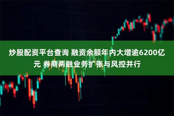 炒股配资平台查询 融资余额年内大增逾6200亿元 券商两融业务扩张与风控并行
