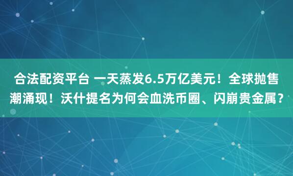 合法配资平台 一天蒸发6.5万亿美元！全球抛售潮涌现！沃什提名为何会血洗币圈、闪崩贵金属？
